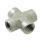 KMMOO04 Female Pipe Cross, 1/4" NPTF Female Steel 6000 PSI